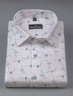 Turkey Linen White with Sky Print Shirts for Men