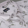 Turkey Linen White With Mehendi Flower Print Shirts For Men