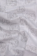 Turkey Linen White With Black Zickzack Print Shirts for Men