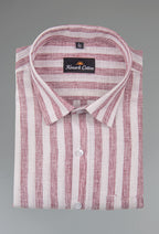 Linen King Ivory Patta Print Shirt For Men