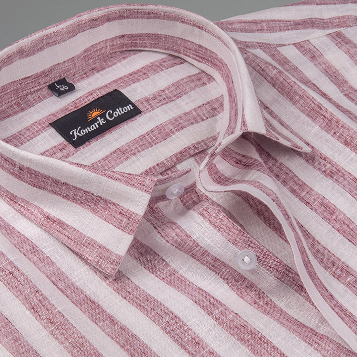 Linen King Ivory Patta Print Shirt For Men