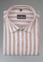 Linen King Wooden Patta Print Shirt For Men