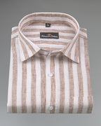 Linen King Wooden Patta Print Shirt For Men