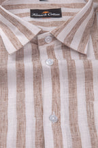 Linen King Wooden Patta Print Shirt For Men