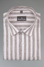 Linen King Gray Patta Print Shirt For Men