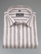 Linen King Gray Patta Print Shirt For Men