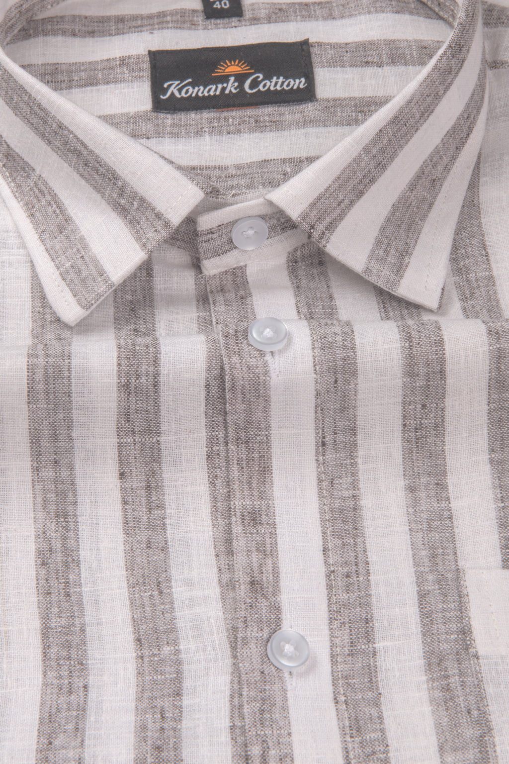Linen King Gray Patta Print Shirt For Men