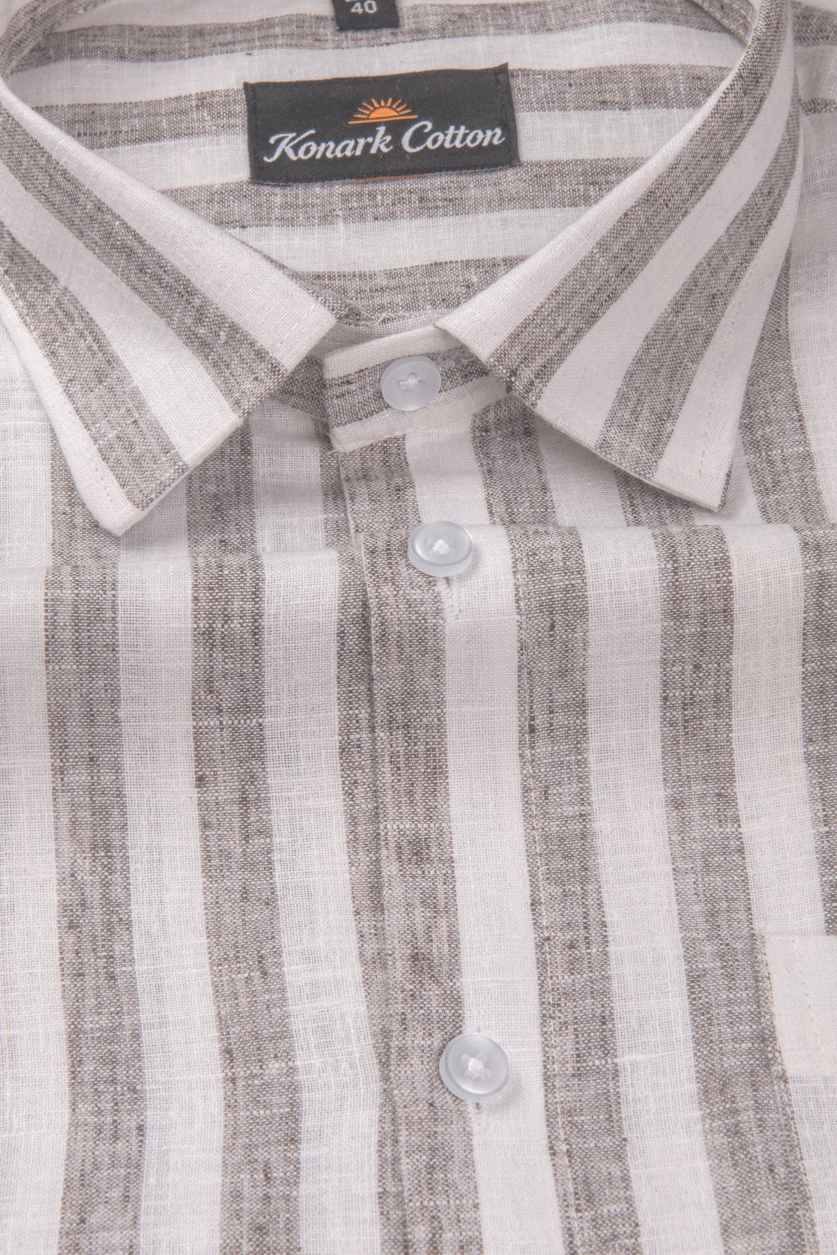 Linen King Gray Patta Print Shirt For Men