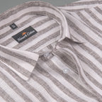 Linen King Gray Patta Print Shirt For Men