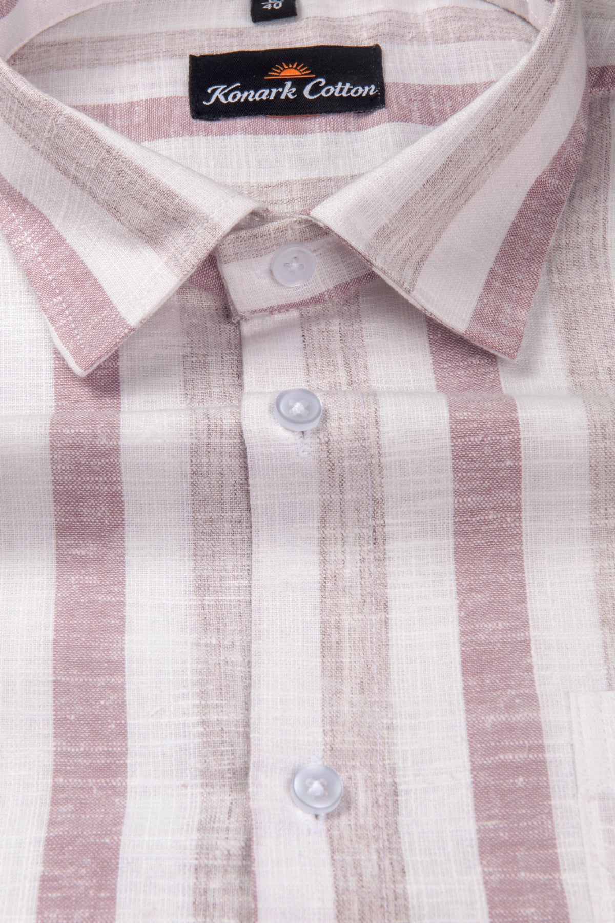 Pure Linen Maroon & Wooden Patta Print Shirt For Men