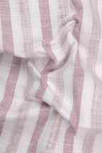 Pure Linen Maroon & Wooden Patta Print Shirt For Men