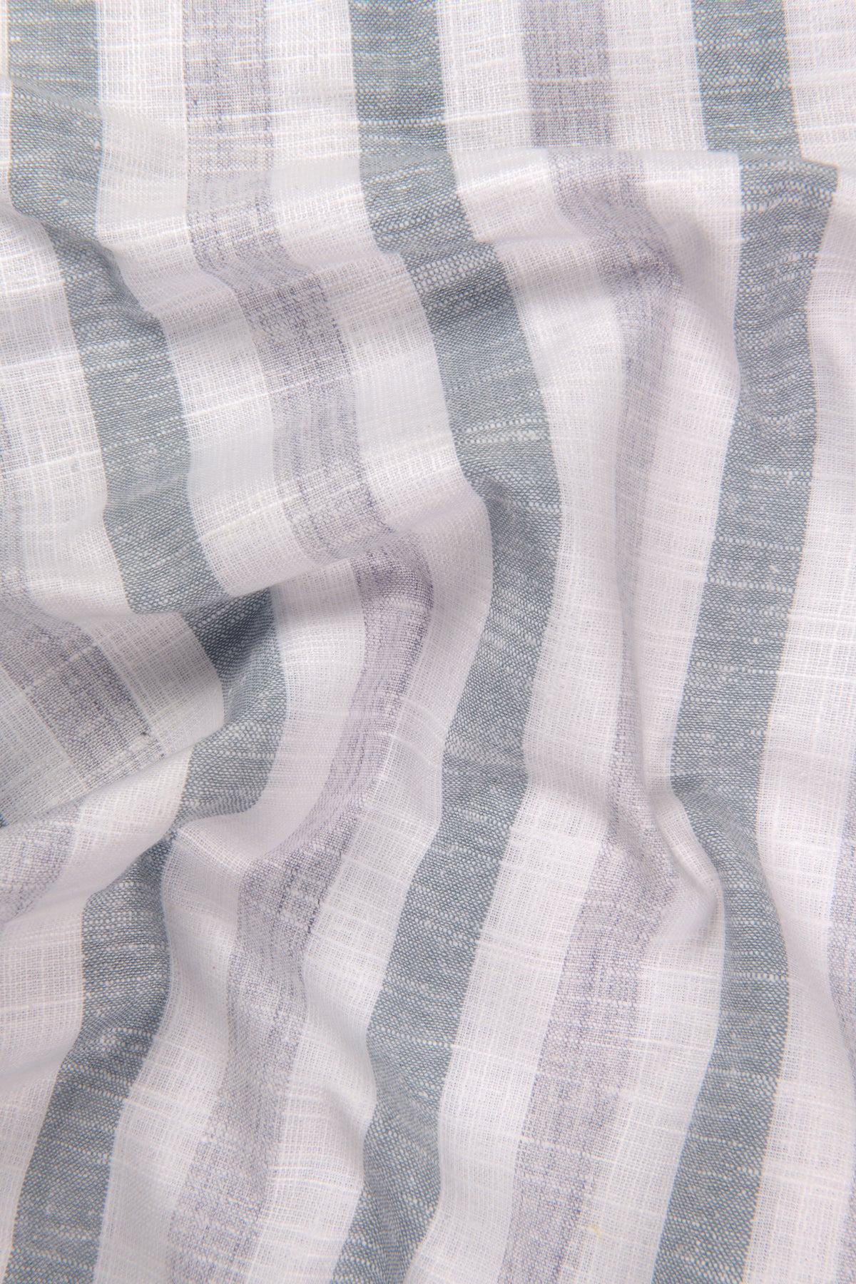 Pure Linen Gray & Carbon Black Patta Print Shirt for Men