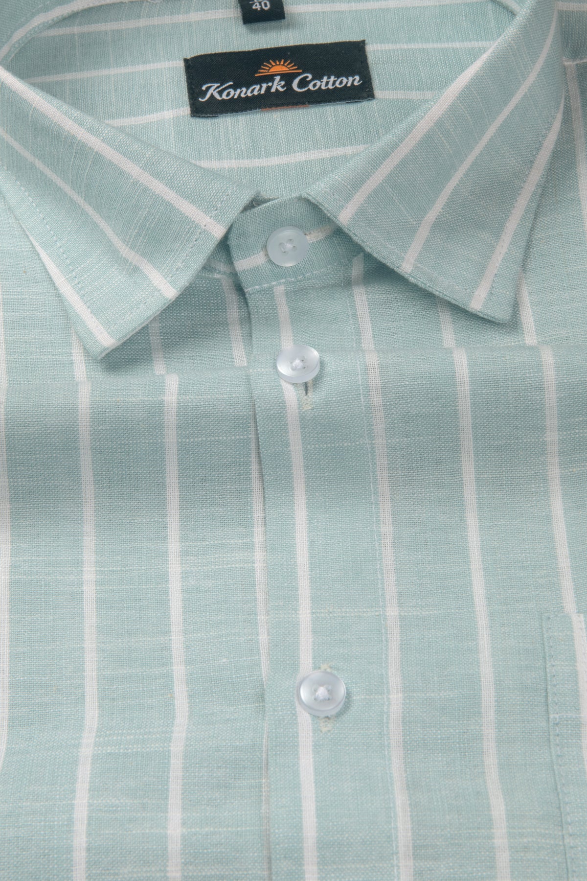 Elite Linen Pista With White Stripe Shirt For Men