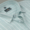 Elite Linen Pista With White Stripe Shirt For Men