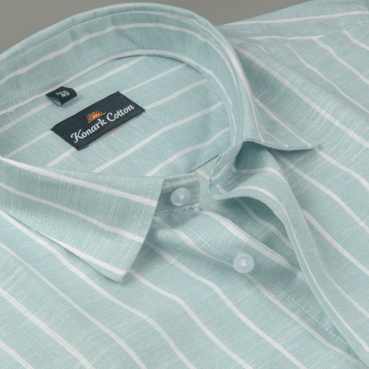 Elite Linen Pista With White Stripe Shirt For Men