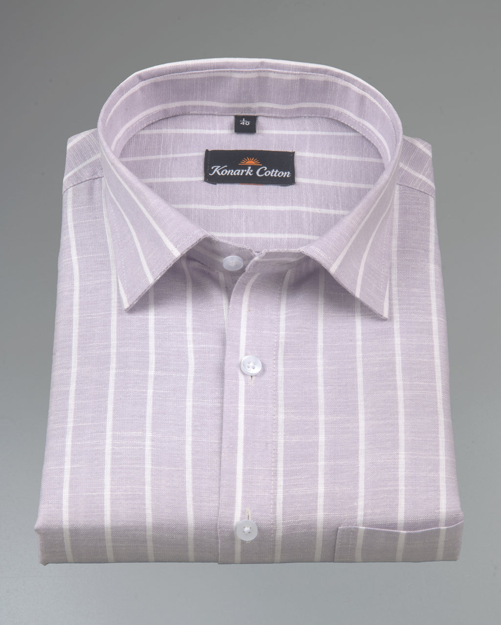 Elite Linen Purple With White Stripe Shirt For Men