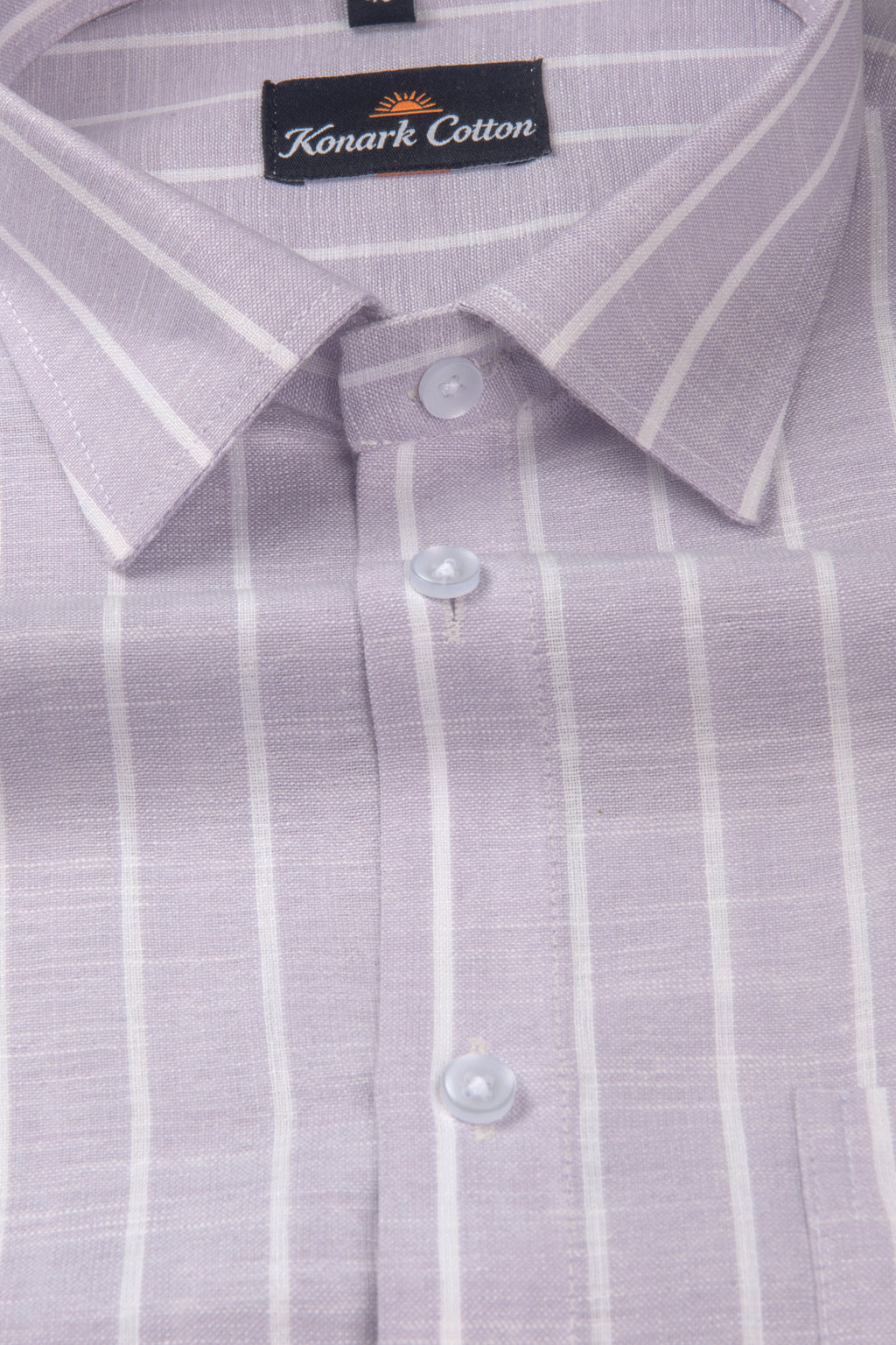 Elite Linen Purple With White Stripe Shirt For Men