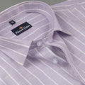 Elite Linen Purple With White Stripe Shirt For Men