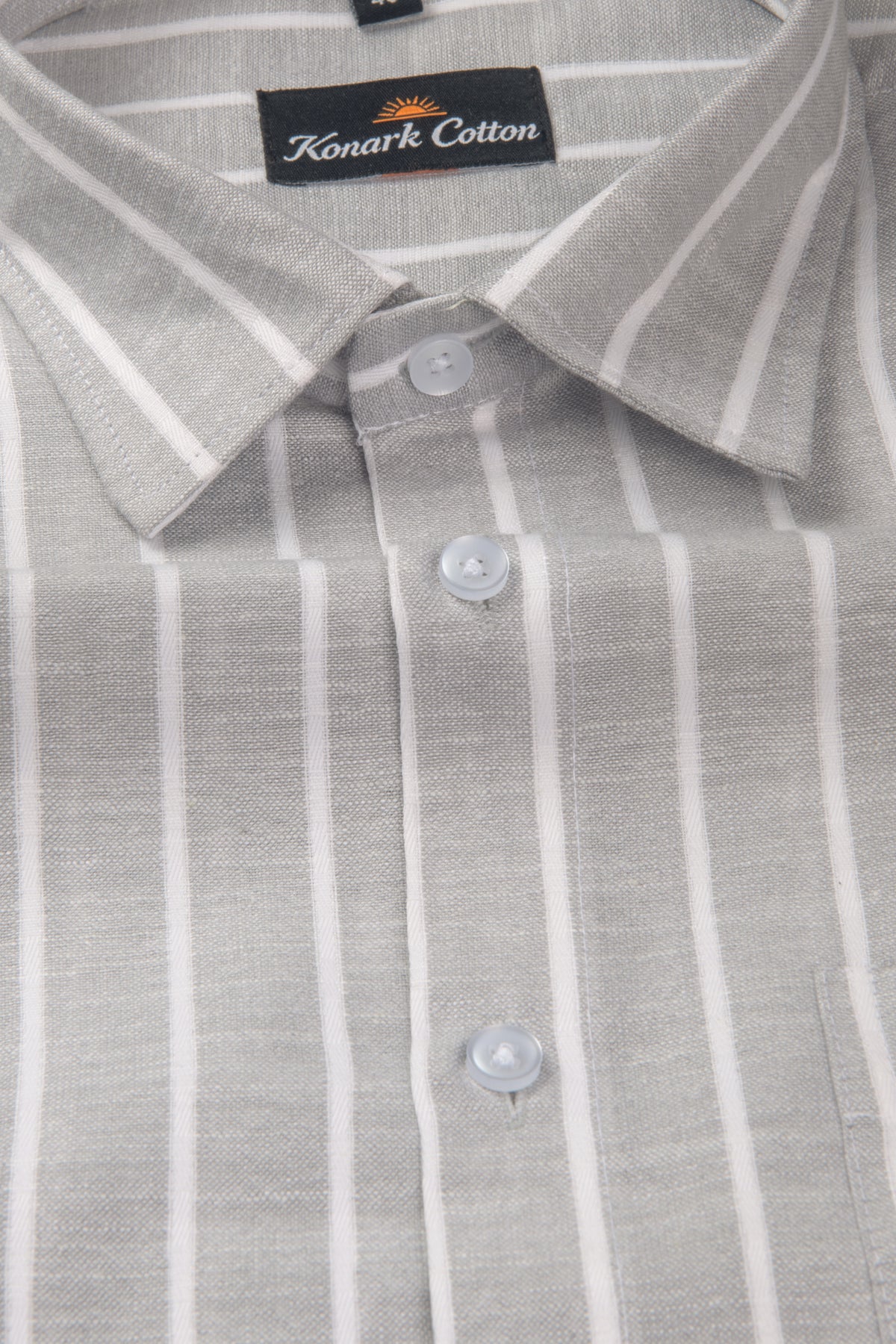 Elite Linen Gray With White Stripe Shirt For Men