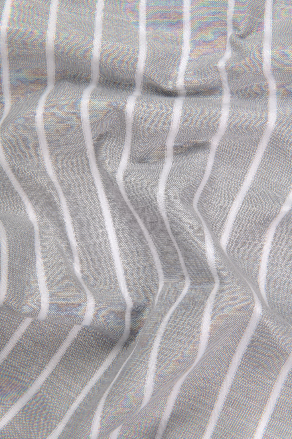 Elite Linen Gray With White Stripe Shirt For Men
