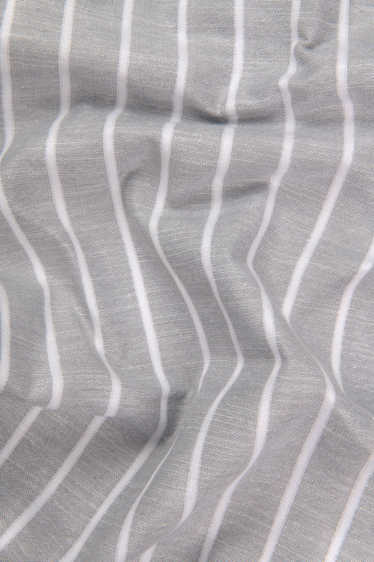 Elite Linen Gray With White Stripe Shirt For Men