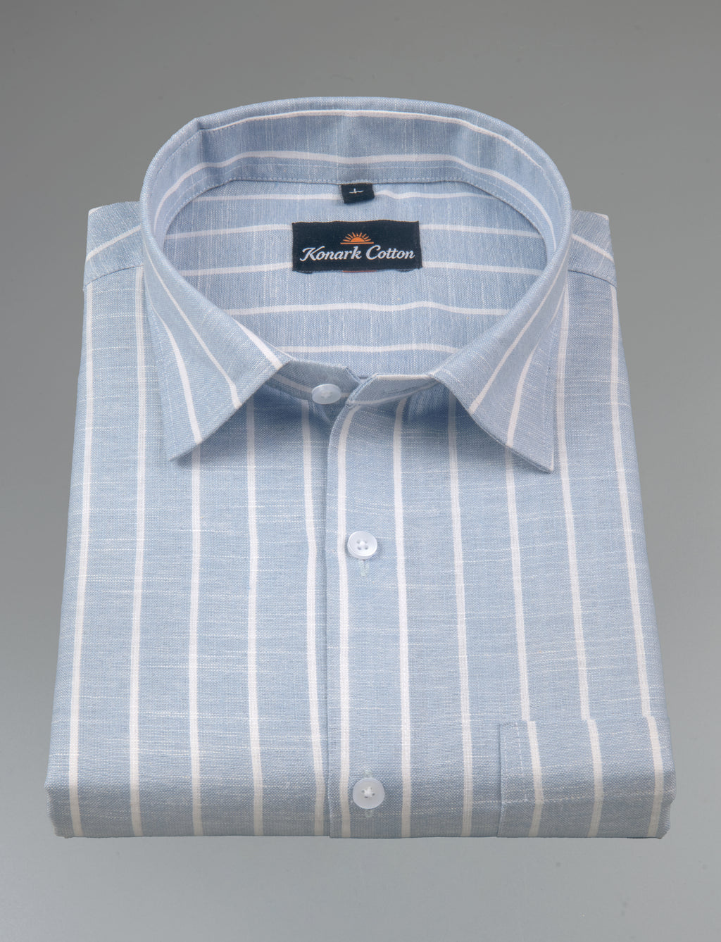 Elite Linen Blue With White Stripe Shirt For Men