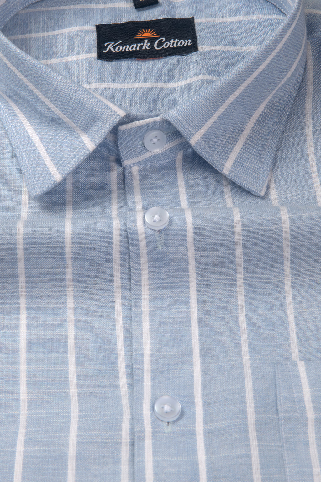 Elite Linen Blue With White Stripe Shirt For Men