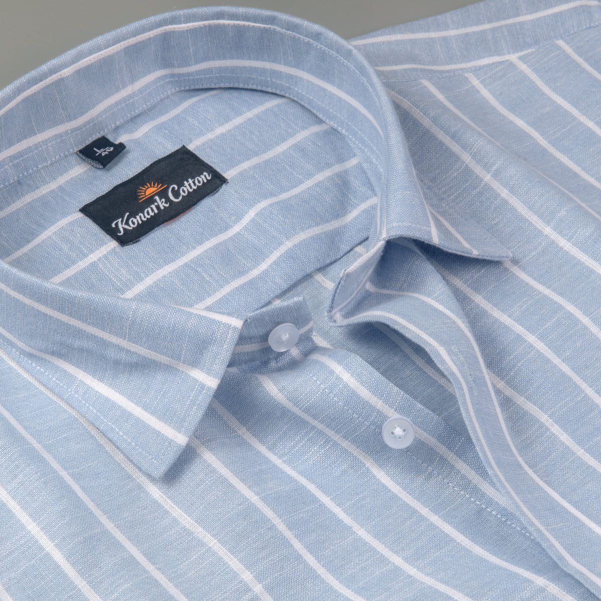 Elite Linen Blue With White Stripe Shirt For Men