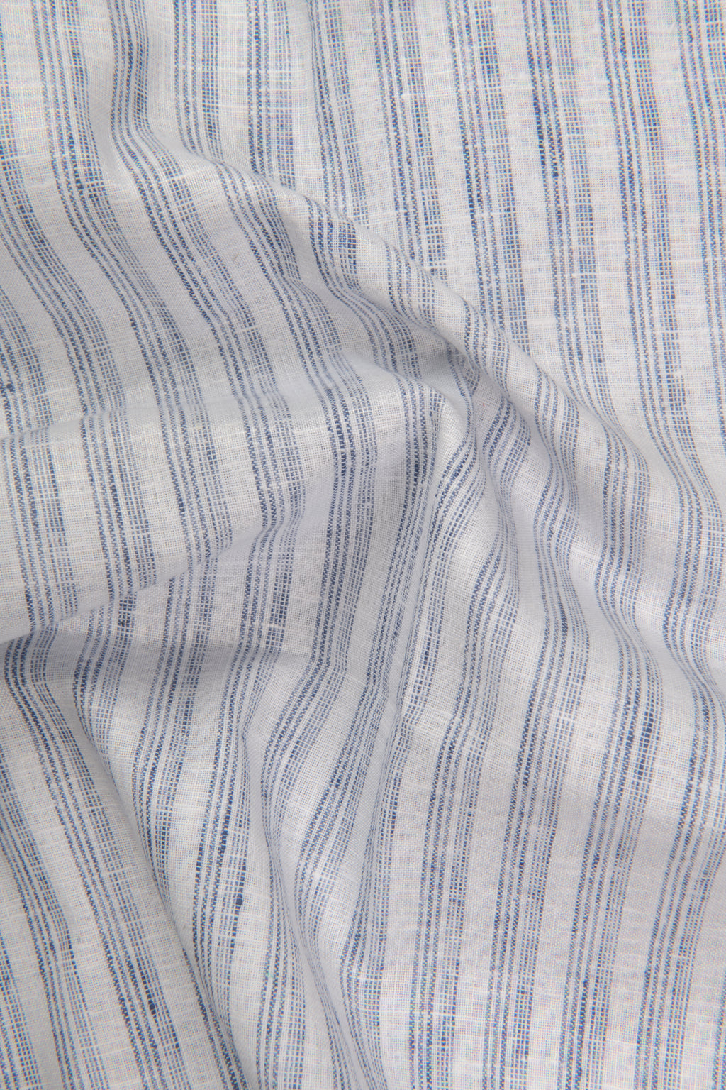 Euro Linen White With Blue Lining Shirt For Men