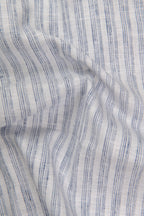 Euro Linen White With Blue Lining Shirt For Men