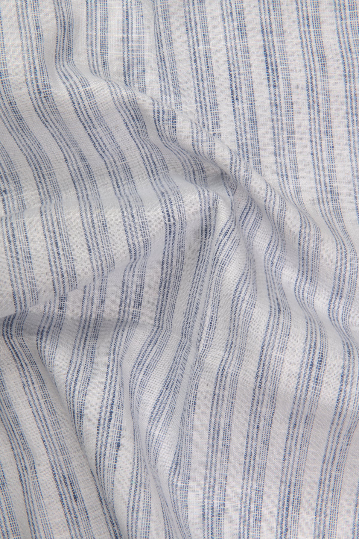 Euro Linen White With Blue Lining Shirt For Men