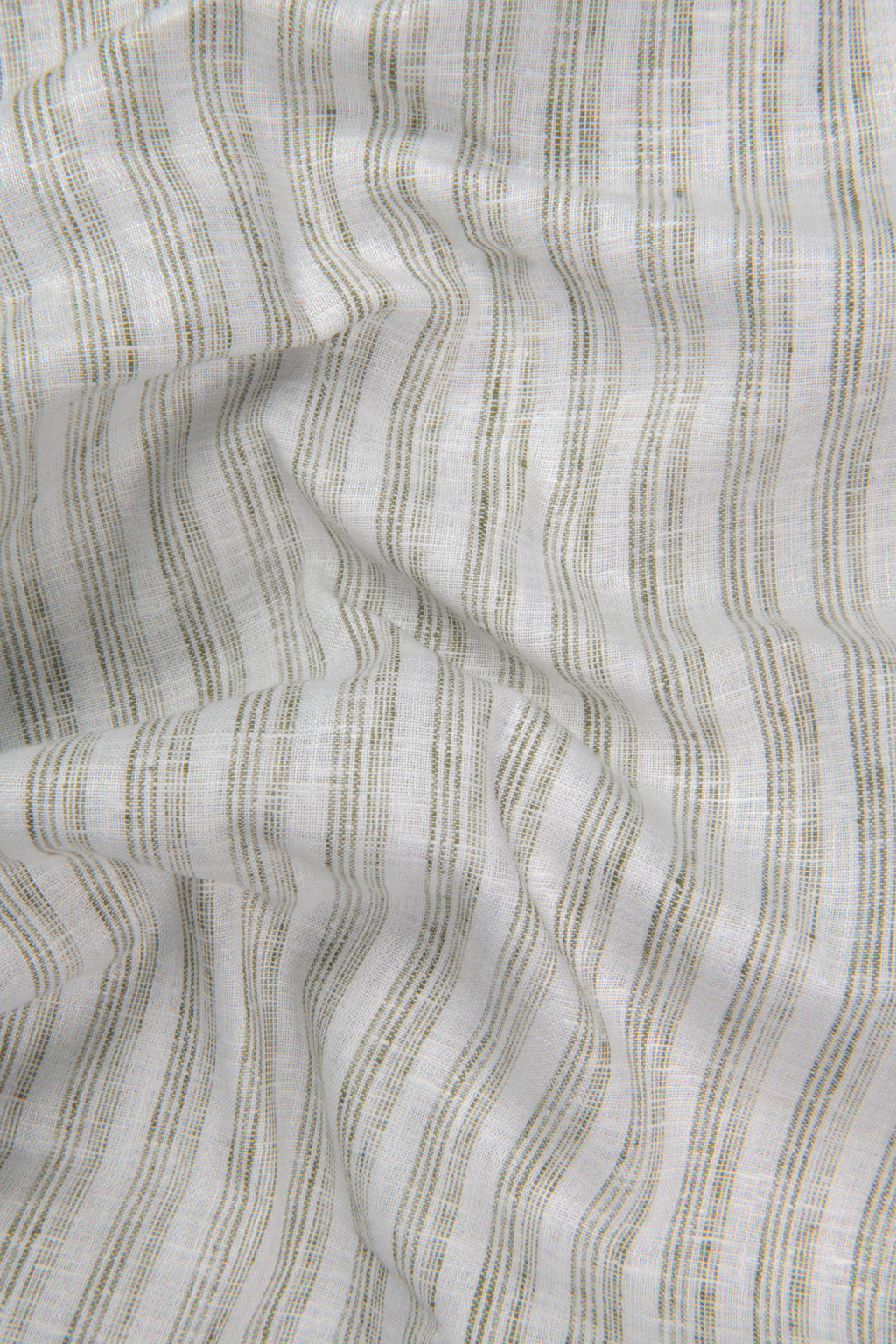 Euro Linen White With Mehndi Lining Shirt For Men