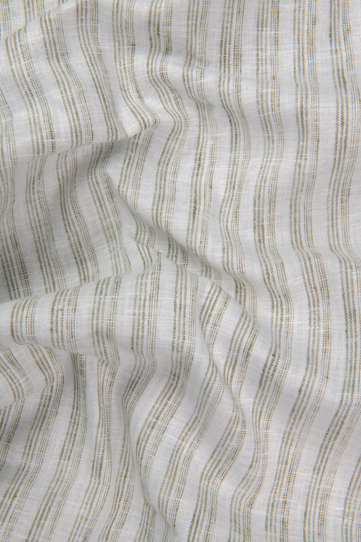 Euro Linen White With Mehndi Lining Shirt For Men