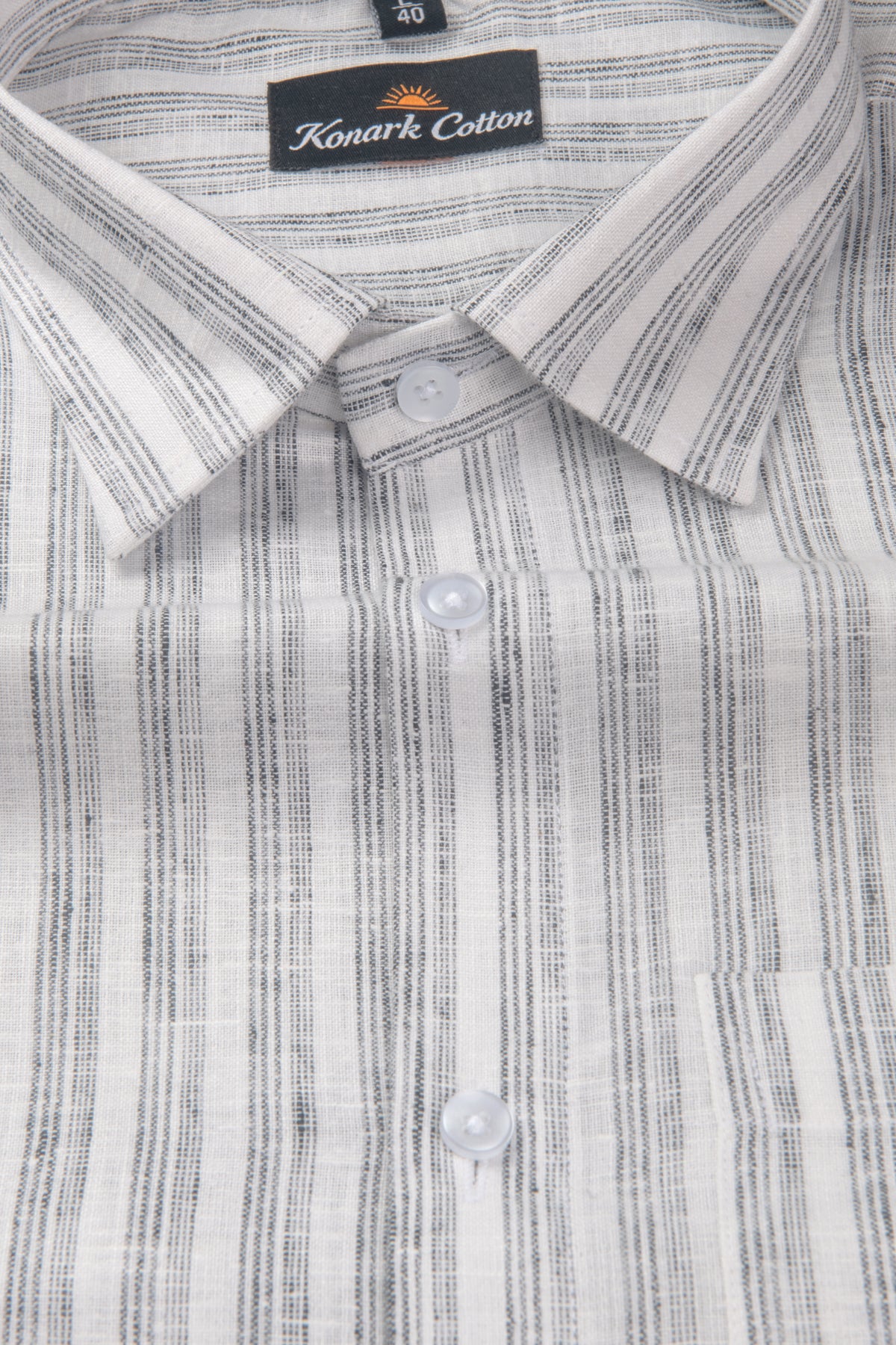 Euro Linen White With Gray Lining Shirt For Men