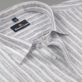Euro Linen White With Gray Lining Shirt For Men