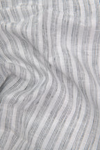 Euro Linen White With Gray Lining Shirt For Men