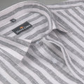Linen King Carbon Black Patta Print Shirt For Men